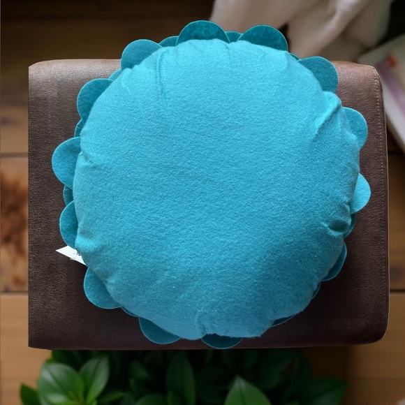 Turquoise Floral Accent Pillow Eva’s Fleur De Jardin - Picture 2 of 5